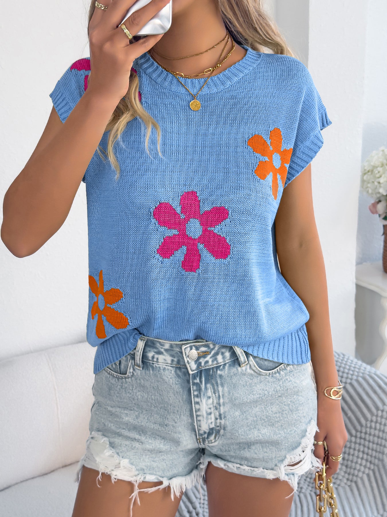 Haut de vacances floral pour femme